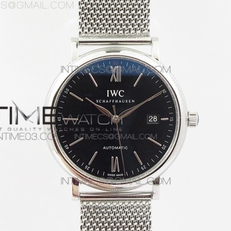 MK공장 V3 IWC 포르토피노 IW356501 스틸 블랙다이얼 브레이슬릿 PORTOFINO IW356501 SS BLACK DIAL ON SS BRACELET MIYOTA 9015
