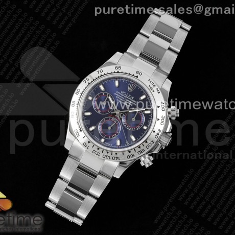 OM공장 롤렉스 스틸 데이토나 블루레이싱다이얼 브레이슬릿  Daytona 116509 SS OMF Best Edition Blue Stick Dial on SS Bracelet A7750