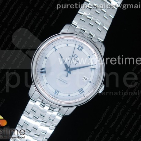 GP공장 오메가 드빌 스틸 화이트다이얼 블루인덱스 브레이슬릿 De Ville SS White Dial Blue Markers on SS Bracelet A2824