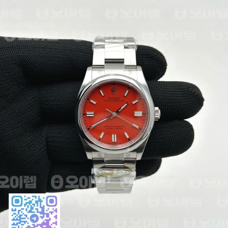 CLEAN공장 롤렉스 오이스터퍼페츄얼 36 레드다이얼 브레이슬릿 클린공장 Oyster Perpetual 126000 36mm Clean 1:1 Best Edition 904L Steel Red Dial VR3230