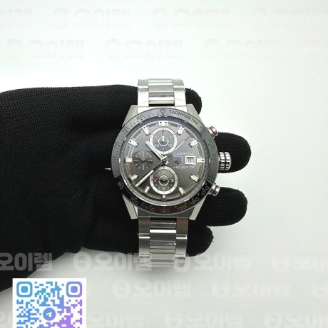 XF공장 칼리버호이어 그레이다이얼 43MM Calibre Heuer 01 Chrono SS XF 1:1 Best Edition Gray Dial on SS Bracelet Strap A1887