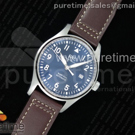 M+F공장 IWC 마크18 어린왕자 블루다이얼 가죽스트랩 Mark XVIII IW327010 SS Blue Dial on Brown Leather Strap A35111 (Free Nylon Strap)