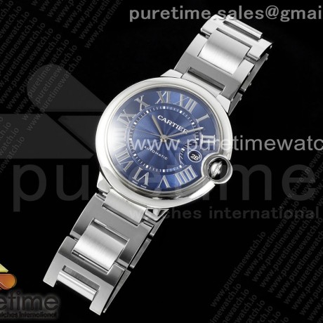 CH공장 까르띠에 발롱블루 42 오토메틱 스틸 블루다이얼 브레이슬릿 Ballon Bleu 42mm SS CHF 1:1 Best Edition Blue Texture Dial on SS Bracelet A2824