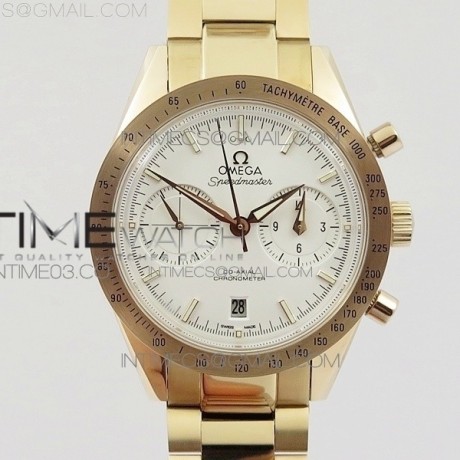 OM공장 오메가 스피드마스터57 코엑시얼 화이트다이얼 로즈골드금장 브레이슬릿 SPEEDMASTER '57 CO-AXIAL RG WHITE DIAL WHITE MARKERS ON RG BRACELET A9300 (FREE LEATHER STRAP)