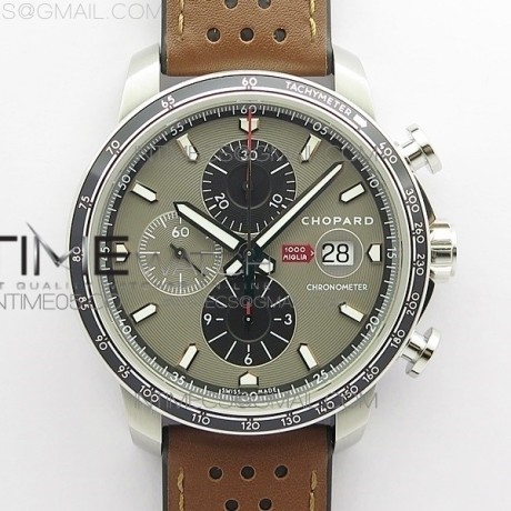 V7공장 밀레미글리아 그레이다이얼 거미스트렙 Mille Miglia 168571 SS V7F 1:1 Best Edition Gray Dial On Brown Gummy Strap A7750 to Cal.107179