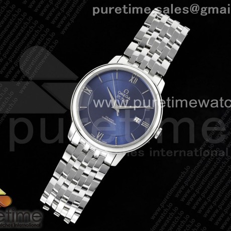 DIW공장 오메가 드빌 스틸 블루다이얼 실버인덱스 브레이슬릿 De Ville SS DIWF 1:1 Best Edition Deep Blue Dial SS Markers on SS Bracelet MIYOTA 9015