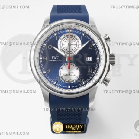 무명공장 IWC 포르투기저 요트 크로노그래프 스틸 블루다이얼 실버서브다이얼 러버스트랩 Portuguese Yacht Chrono Blue SS/LE Blue/Silv A7750