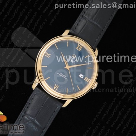w공장 오메가 드빌 옐로우골드금장 블랙다이얼 가죽스트랩 De Ville YG Black Dial on Black Leather Strap A2824 V3