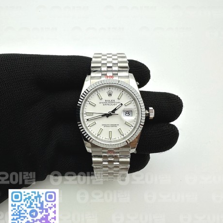 GM공장 롤렉스 데이저스트 36 화이트다이얼 브레이슬릿3235 DateJust 36 SS 126234 904L Steel White Dial Lume Markers on Jubilee Bracelet SA3235