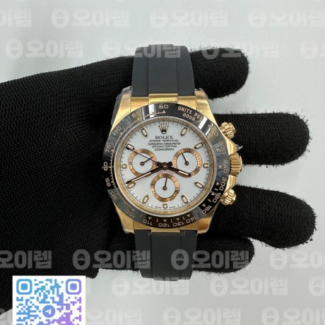 CLEAN공장 롤렉스 세라믹 데이토나 로즈골드금통 화이트다이얼 러버스트랩 클린