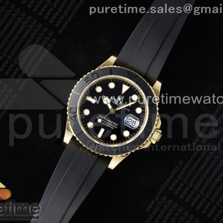 KF공장 롤렉스 요트마스터 42 포금 옐로우골드금통 블랙다이얼 러버스트랩 텅스텐 Yacht-Master 226658 KF 1:1 Best Edition YG Wrapped on Oysterflex Strap VR3235 (Gen Weight)