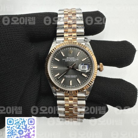 VS공장 롤렉스 데이저스트 36 옐로우골드콤비 그레이다이얼 플루티드베젤 쥬빌레브레이슬릿 DateJust 36 SS 126231 VSF 1:1 Best Edition 904L Steel Gray Stick Dial on Jubilee Bracelet VS3235