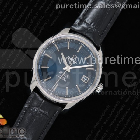 AC공장 오메가 드빌 아워비전 41MM 스틸 블루다이얼 가죽스트랩 De Ville Hour Vision 41mm SS Blue Dial on Black Leather Strap A23J