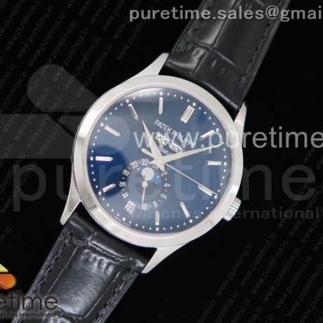 KM공장 파텍필립 컴플리케이션 5396G 블루다이얼  블랙가죽스트랩 Complications 5396G Blue Dial Crystal Markers on Black Leather Strap A324