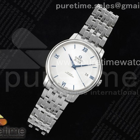 TWS공장 오메가 드 빌 스틸 화이트다이얼 블루인덱스 브레이슬릿 De Ville SS TWF 1:1 Best Edition Silver Dial Blue Markers on SS Bracelet MIYOTA 9015