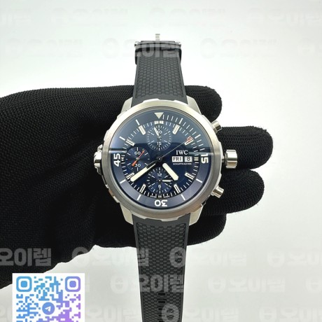 APS공장 IWC 아쿠아타이머 크로노그래프 스틸 블루다이얼 블랙러버스트랩 Aquatimer IW376805 SS APSF 1:1 Best Edition Blue Dial on Black Rubber Strap A7750