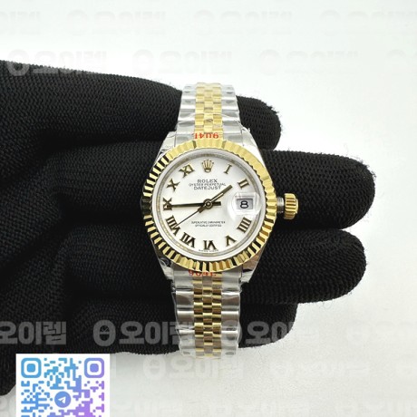 BP공장 롤렉스 데이저스트 28 옐로우골드콤비 화이트다이얼 2671 Datejust 28mm 279173 SS/YG BP Best Edition White Roman Markers Dial on SS/YG Jubilee Bracelet ETA2671