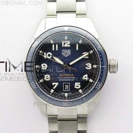 KOR공장 태그호이어 오타비아 블루다이얼 Autavia WBE5116 42mm SS KOR 1:1 Best Edition Blue Ceramic bezel Blue Dial on SS Bracelet SW200 (Free Nylon and Leather Strap)