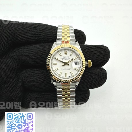 GM공장 롤렉스 데이저스트 28 옐로우골드콤비 화이트다이얼 2671 DJ Ladies 28mm Jub Flt 904L YG/SS Wht/Stk GMF A2671