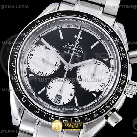 HR공장 오메가 스피드마스터 레이싱 크로노그래프 블랙팬더다이얼 브레이슬릿 Speedmaster Racing Chrono 40mm SS/SS Blk/Wht HRF C3330