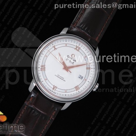 MK공장 v4 오메가 드빌 스틸 화이트다이얼 로즈골드인덱스 브라운가죽스트랩 De Ville SS White Dial RG Markers on Brown Leather Strap MIYOTA 9015 V4