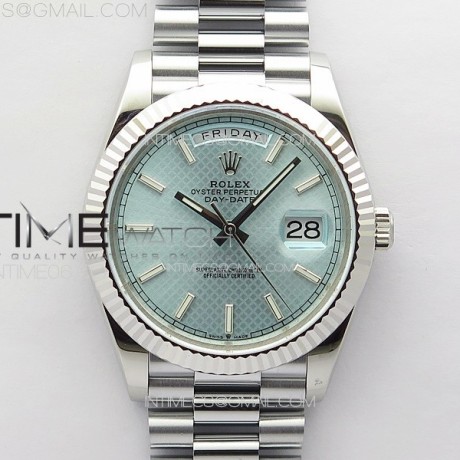 GM공장 롤렉스 데이데이트 40 그물아이스블루다이얼 프레지던트브레이슬릿 DayDate 40mm 228239 GMF 1:1 Best SS Ice Blue Dial Stick Markers on President Bracelet A3255