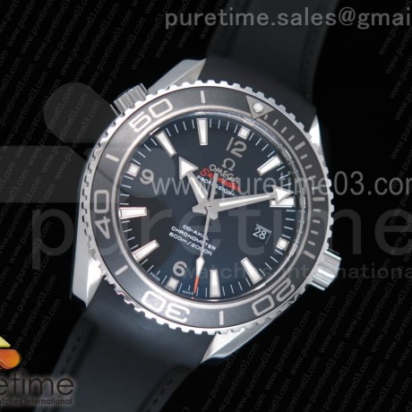 OM공장 오메가 씨마스터600 45mm 블랙다이얼 실버인덱스 블랙베젤 러버스트랩 Planet Ocean Professional Ceramic Bezel 45mm  Rubber Strap A8500 (Black Balance Wheel)