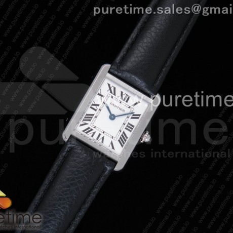 GP공장 까르띠에 탱크솔로 24MM Tank Solo SS White Dial on Black Leather Strap Ronda Quartz