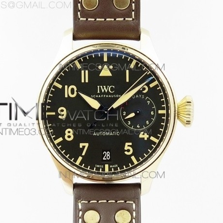 ZF공장 IWC 빅파일럿 브론조 브라운 빈티지스타일다이얼 블루핸즈 가죽스트랩 BIG PILOT IW501005 BRONZO BROWN DIAL BLUE NUMBERS ON BROWN LEATHER STRAP A52110