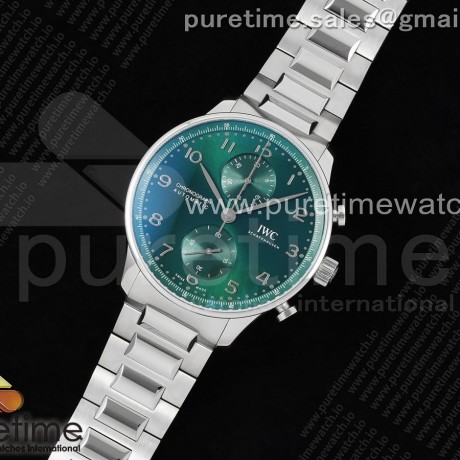 V6S공장 IWC  IW3716 포르투기저 그린다이얼 브레이슬릿 Portuguese Chrono IW3716 V6SF 1:1 Best Edition Green Dial on SS Bracelet A7750
