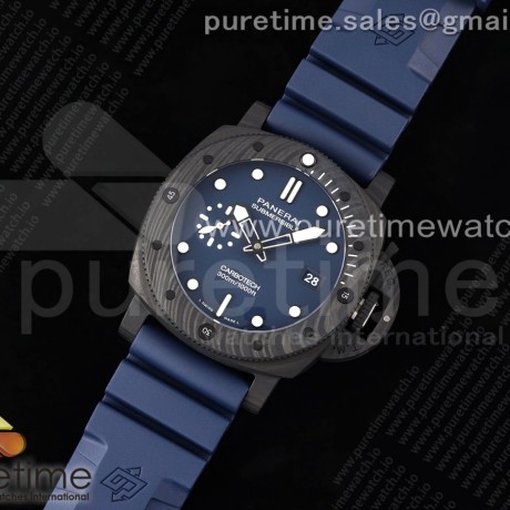 VS공장 파네라이 PAM1232 섭머저블 카보테크 블루다이얼 블루러버스트랩 PAM1232 W Carbotech SBF 1:1 Best Edition Blue Dial on Blue Rubber Strap P900 VS공장