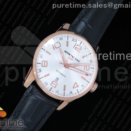 몽블랑 타임워커 GMT 로즈골드금장 실버다이얼 가죽스트랩 TimeWalker GMT Automatic RG Silver Dial on Black Leather Strap A2836