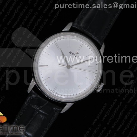 제니스 엘리트 클래식 42 스틸 실버다이얼 가죽스트랩 Elite Classic 42 SS Silver Dial on Black Leather Strap MIYOTA 9015