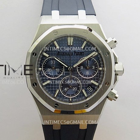 DD공장 오데마피게 로얄오크 크로노그래프 26240 스틸 블루다이얼 러버스트랩 Royal Oak Chrono 26240 SS V2 DDF 1:1 Best Edition Blue Dial On Black Rubber Strap Super Clone DD4401