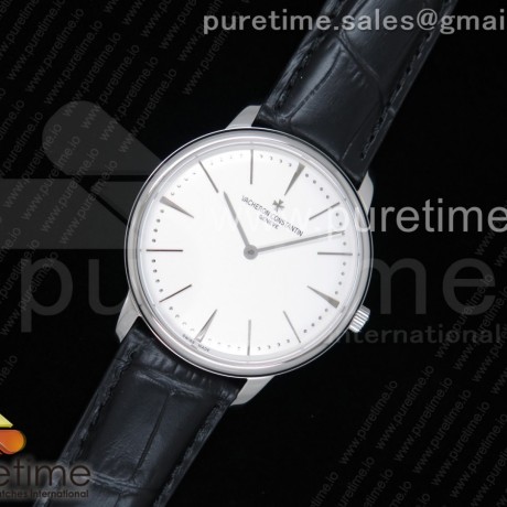 KZ공장 바쉐론콘스탄틴 패트리모니 스틸 화이트다이얼 가죽스트랩 Patrimony Calatrava SS White Dial on Black Leather Strap MIYOTA 9015