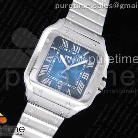 BV공장 까르띠에 산토스 40MM 라지 2018 스틸 블루다이얼 브레이슬릿 Santos de Cartier 40mm 2018 Blue Dial on SS SmartLinks Bracelet MIYOTA 9019