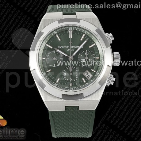 8F공장 바쉐론콘스탄틴 오버시즈 5500V 스틸 그린다이얼 러버스트랩 Overseas 5500V Chrono SS 8F 1:1 Best Edition Green Dial on Green Rubber Strap A5200