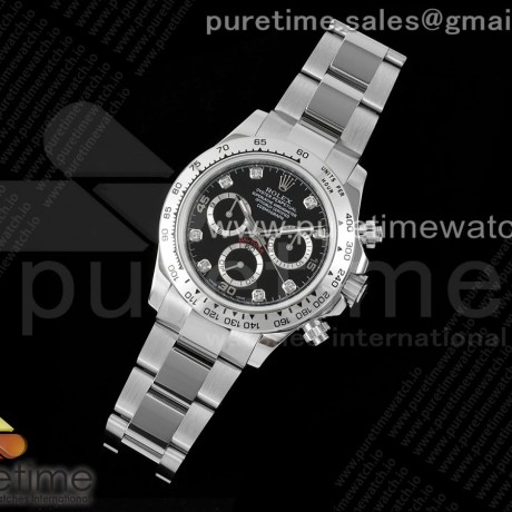 OM공장 롤렉스 스틸 데이토나 블랙다이얼 8p인덱스 브레이슬릿 Daytona 116509 SS OMF Best Edition Black Diamonds Dial on SS Bracelet A7750