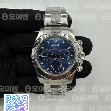 Clean롤렉스 스틸 데이토나 블루레이싱다이얼 브레이슬릿 클린공장 Daytona 116509 Clean 1:1 Best Edition Blue Stick Dial on SS Bracelet SA4130 V2