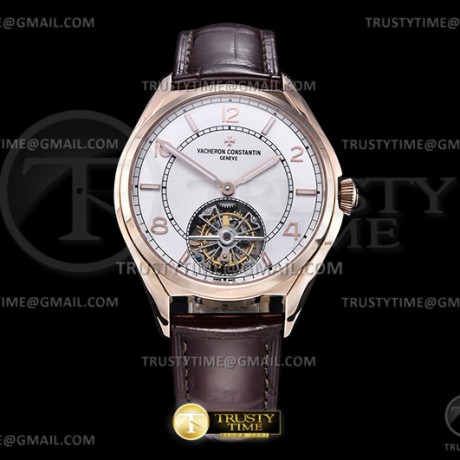 EUR공장 트레디셔널 뚜르비용 로골 화이트다이얼 가죽스트랩 Traditionnelle Tour RG/LE Wht/Num EURF Asia HW Tourb