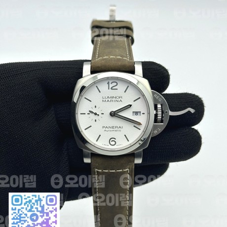 VS공장 PAM 1394 화이트다이얼 가죽스트랩 PAM 1394 Luminor Marina Auto 42mm SS/LE VSF P9010