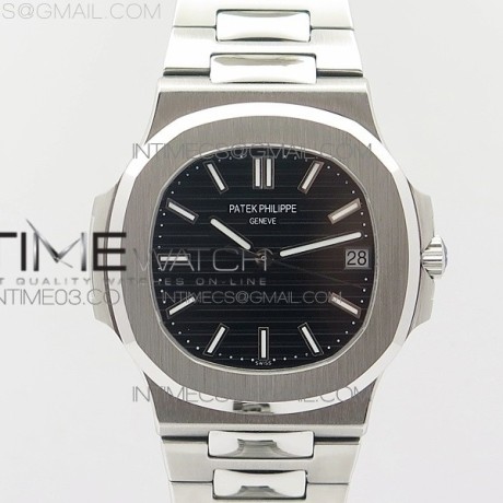 JJ공장 파텍필립 노틸러스 점보 5711 스틸 블랙다이얼 브레이슬릿 NAUTILUS JUMBO 5711  BLACK TEXTURED DIAL ON SS BRACELET A324