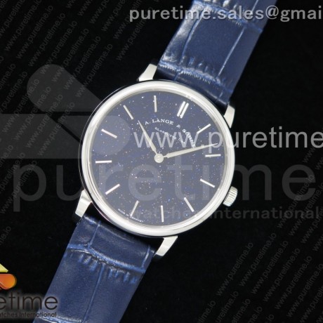 OX공장 아랑에운트죄네 색소니아 블루다이얼 가죽스트랩 Saxonia Thin SS Blue Dial on Blue Leather Strap A2892