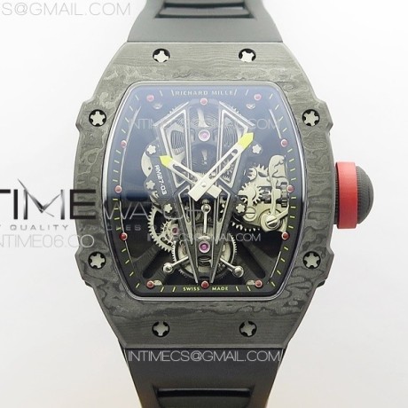 RM공장 리차드밀 RM027-03 NTPT 카본케이스 스켈레톤다이얼 블랙러버스트랩   RM027-03 NTPT Real Tourbillon RMF Best Edition Skeleton Dial on Black Rubber Strap