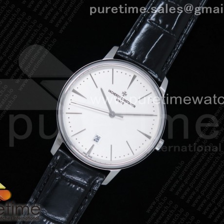 FK공장 바쉐론콘스탄틴 패트리모니 화이트다이얼 가죽스트랩 Patrimony Date SS White Dial on Black Leather Strap MIYOTA 9015