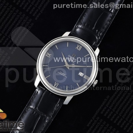 TWS공장 오메가 드 빌 스틸 블루다이얼 실버인덱스 가죽스트랩 De Ville SS TWF 1:1 Best Edition Silver Dial SS Markers on Black Leather Strap MIYOTA 9015