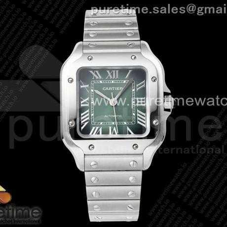 AF공장 까르띠에 산토스 미디움 그린다이얼 브레이슬릿 Santos de Cartier 35mm SS AF 1:1 Best Edition Green Dial on SS SmartLinks Bracelet MIYOTA 9015