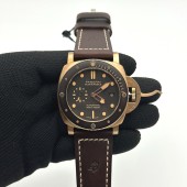 VS공장 파네라이 PAM968 브론조 브라운다이얼 가죽스트랩 PAM 968 Submersible Bronzo 47mm BR/LE Brn VSF Mod 9010