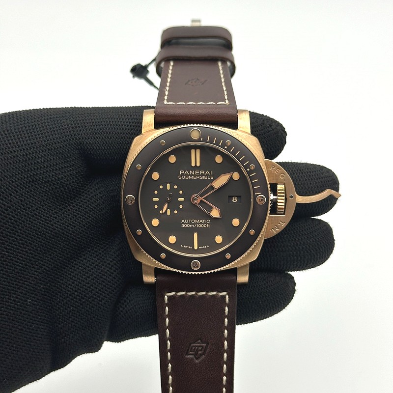 VS공장 파네라이 PAM968 브론조 브라운다이얼 가죽스트랩 PAM 968 Submersible Bronzo 47mm BR/LE Brn VSF Mod 9010