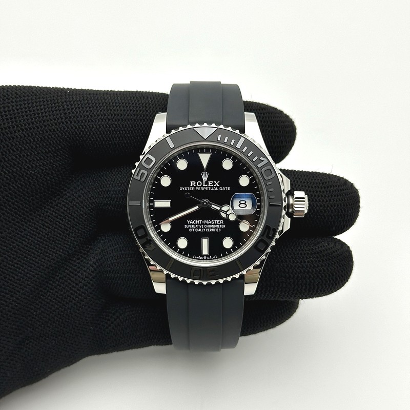 Clean공장 롤렉스 요트마스터 42 스틸 블랙다이얼 러버스트랩 클린 Yacht-Master 42mm 226659 Clean 1:1 Best Edition 3D Black Ceramic Bezel on Oysterflex Strap VR3235 클린공장